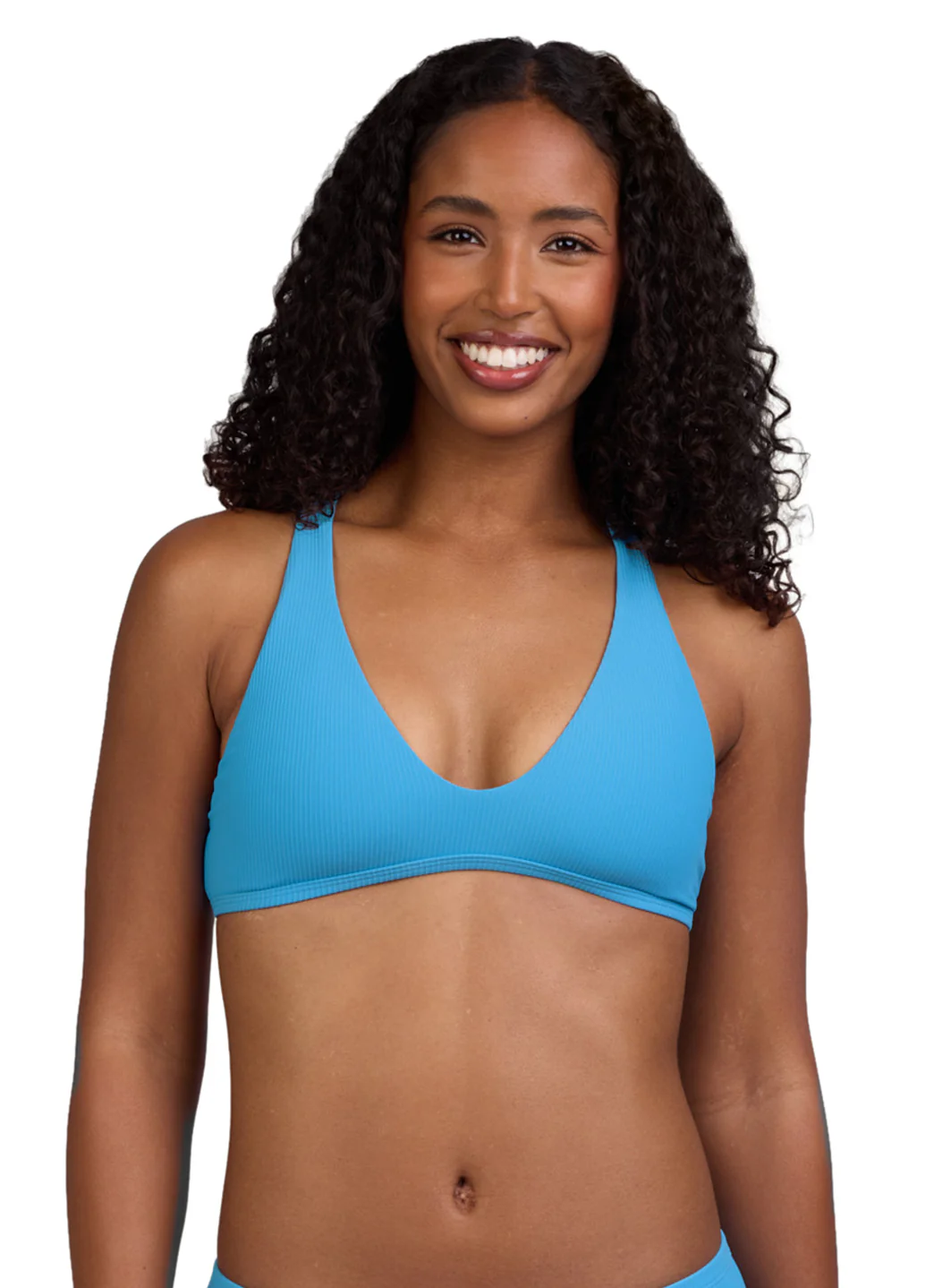 JOLYN Women's Doris Solid Rib Racerback Bikini Top - Image 2