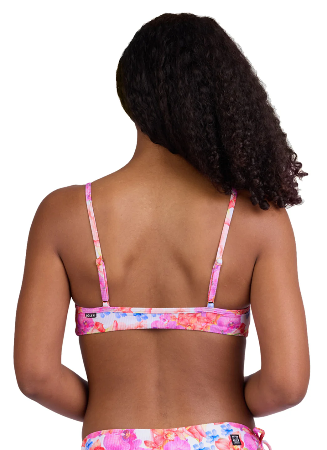 JOLYN Women's Faye Orchids Rib Front Knot Bikini Top - Image 5