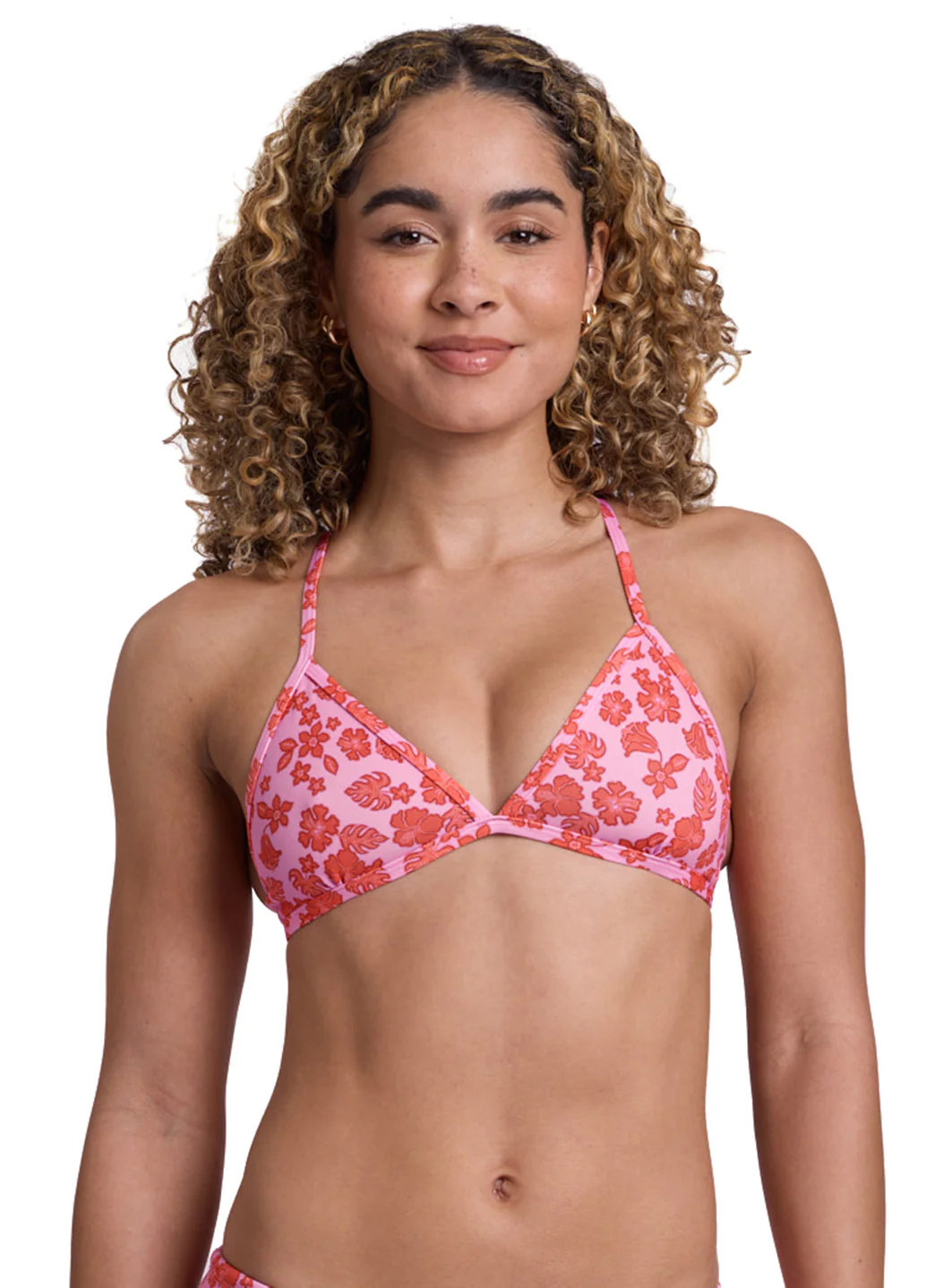 JOLYN Women's Hibiscus Haze Triangle Printed Bikini Top - Image 2