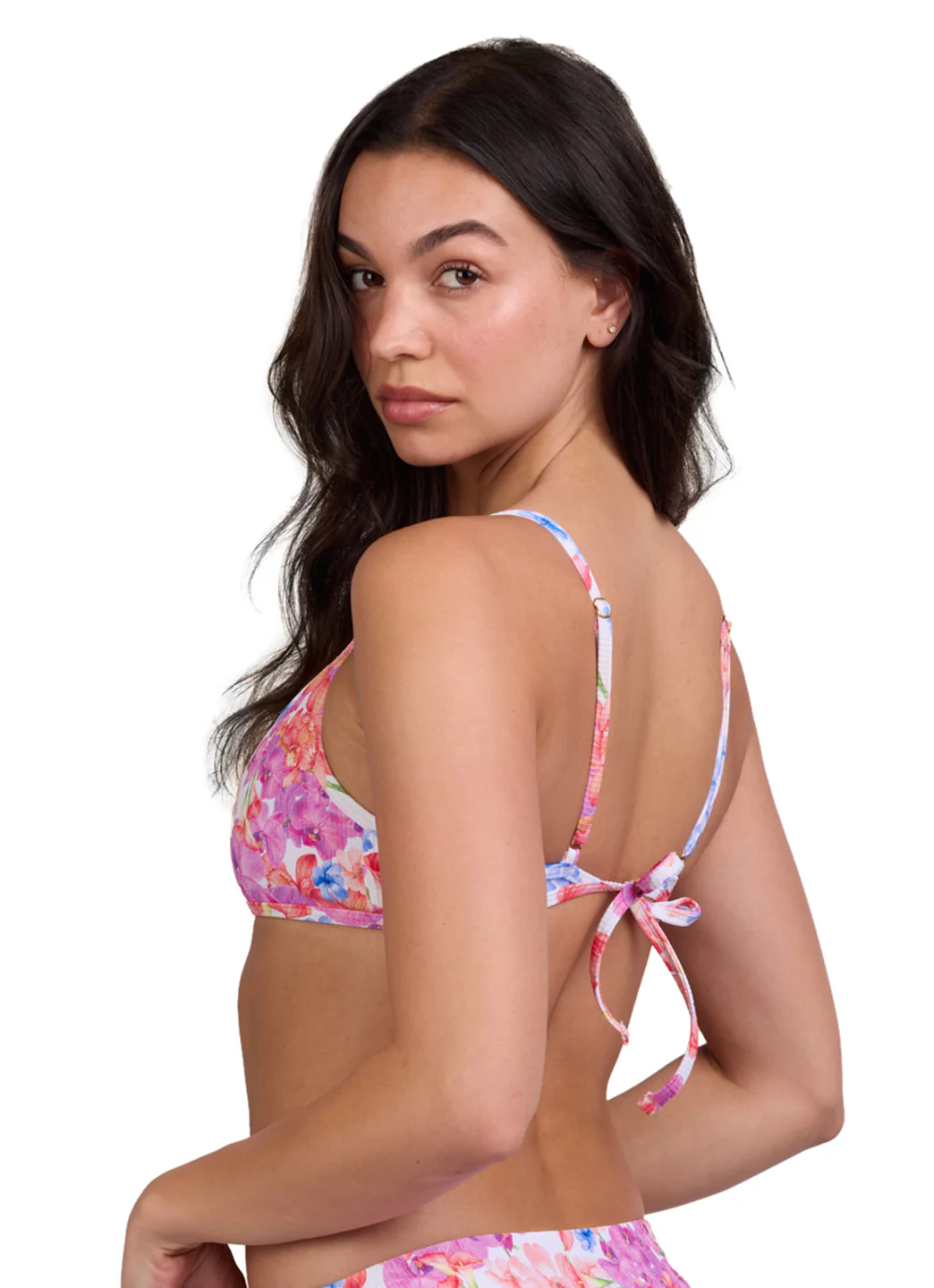 JOLYN Women's Hikari Orchids Rib Tie-Back Bikini Top - Image 6