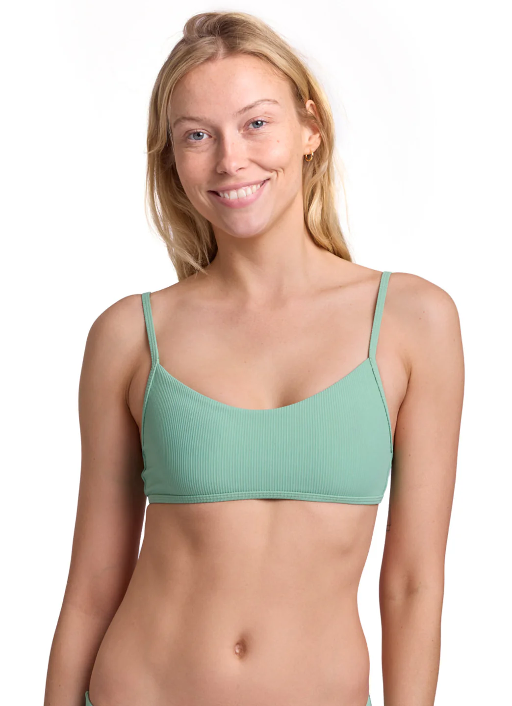 JOLYN Women's Hikari Solid Rib Tie-Back Bikini Top - Image 9