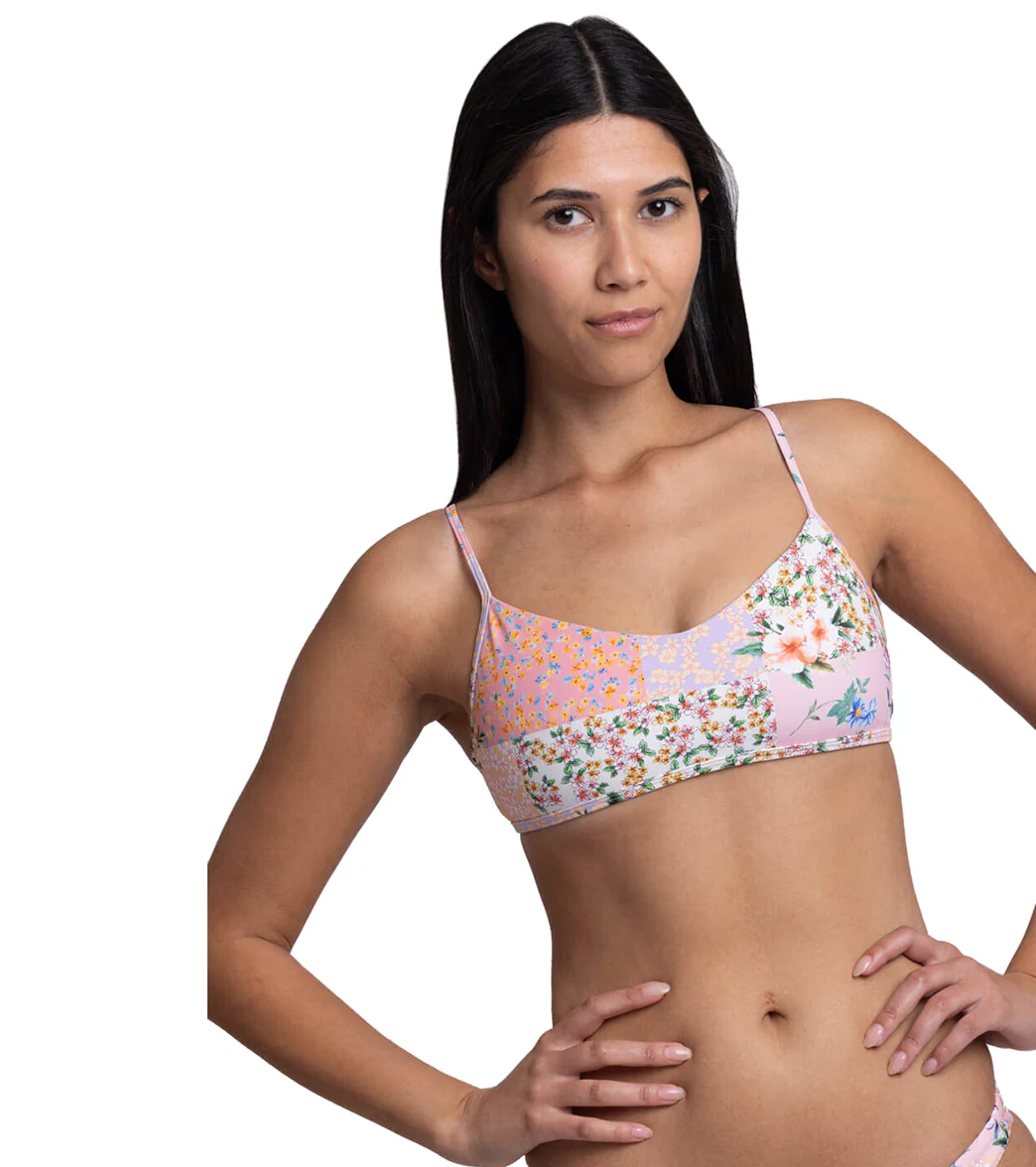 JOLYN Women's Hikiri Cottage Patch Scoop Neck Tie Back Bikini Top - Image 2