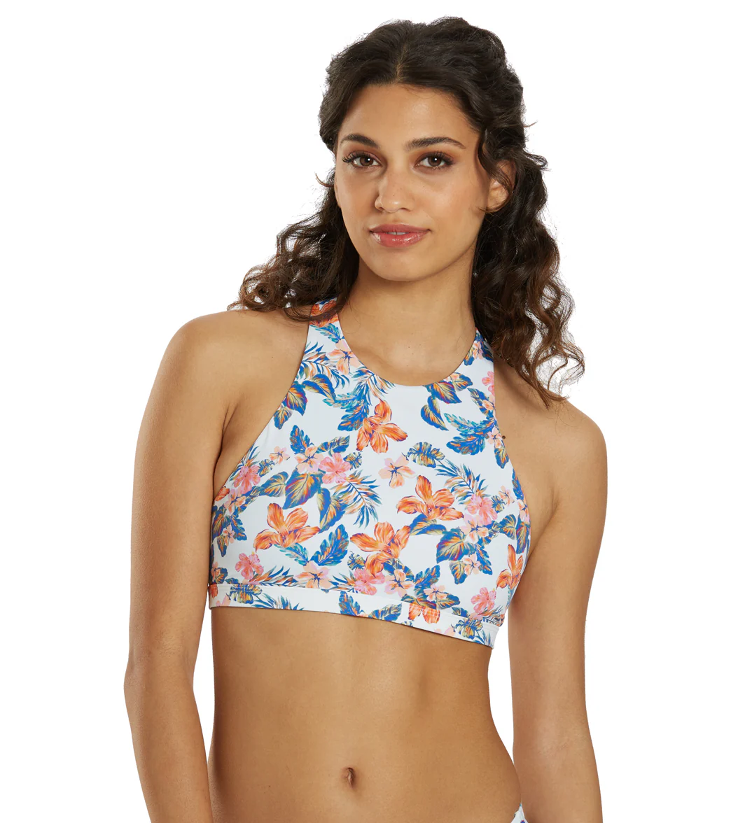 JOLYN Women's Jada Floratiki High Neck Strappy Back Bikini Top - Image 6