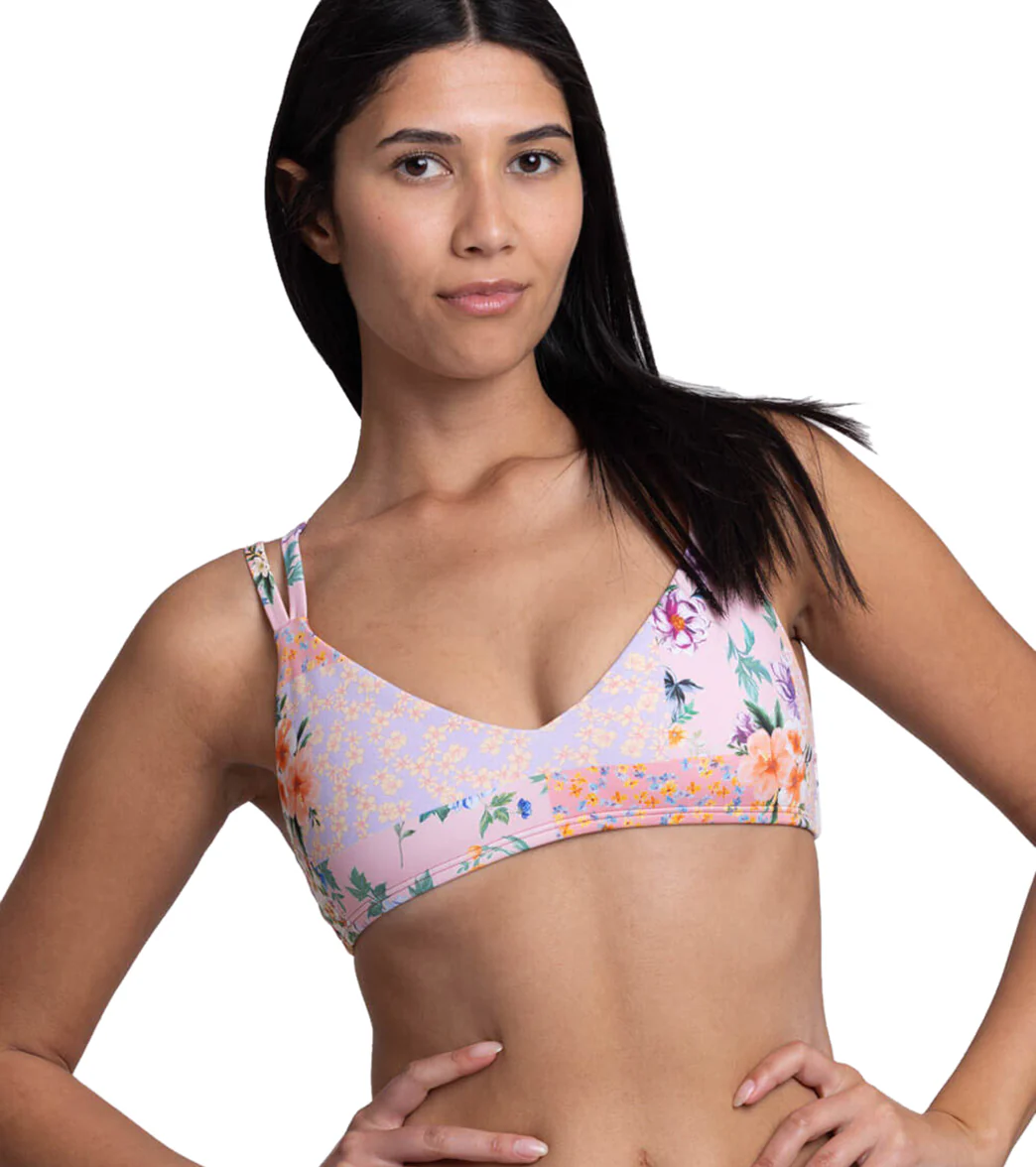 JOLYN's Women's Suzy Cottage Patch V Neck Adjustable Strap Bikini Top - Image 2
