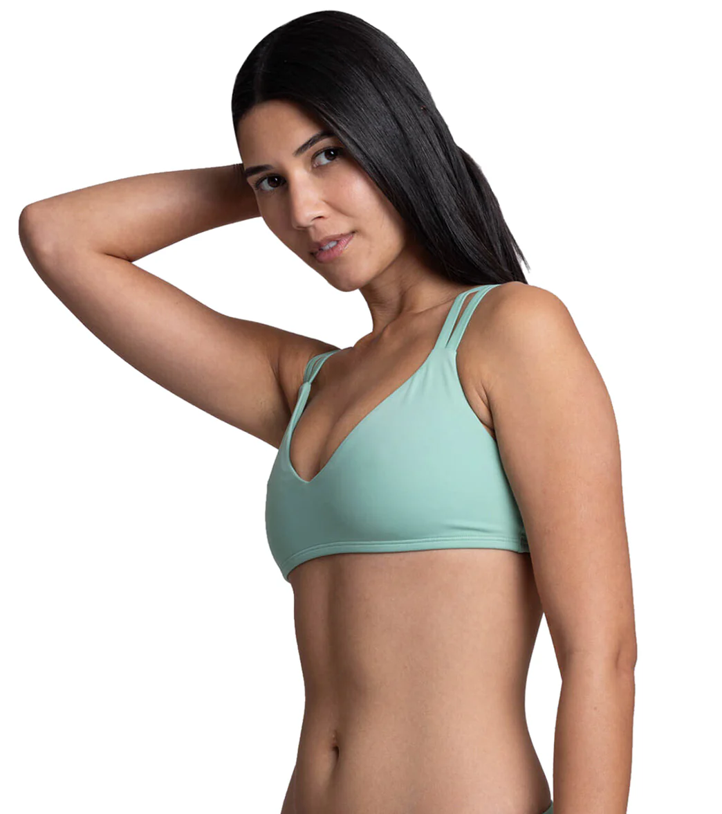 JOLYN's Women's Suzy Solid V Neck Adjustable Strap Bikini Top - Image 16
