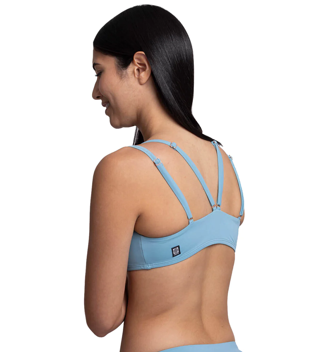 JOLYN's Women's Suzy Solid V Neck Adjustable Strap Bikini Top - Image 4