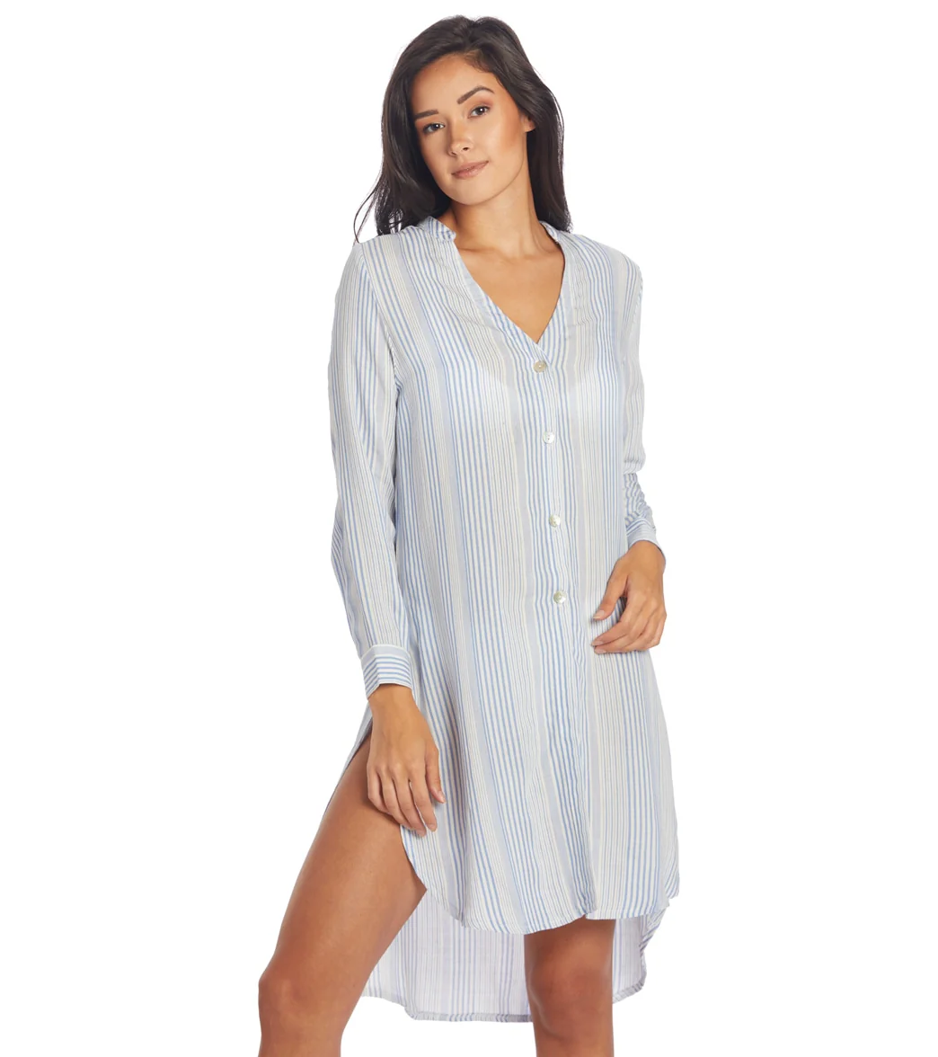 J.Valdi Women's Cape Tie Front Midi Big Shirt Cover Up