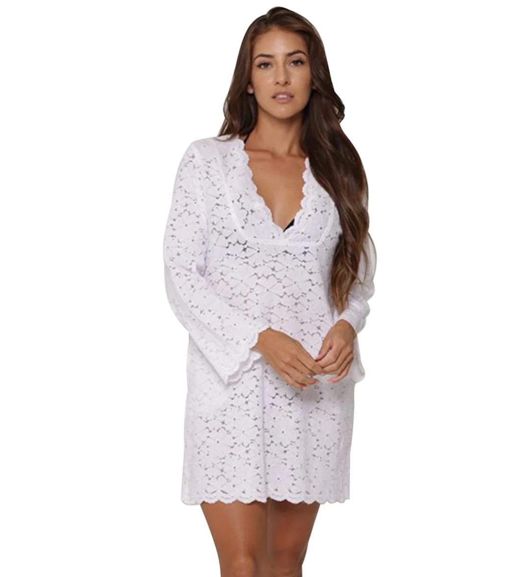 J.Valdi Women's Flower Child Yoke Neck Cover Up Tunic - Image 5