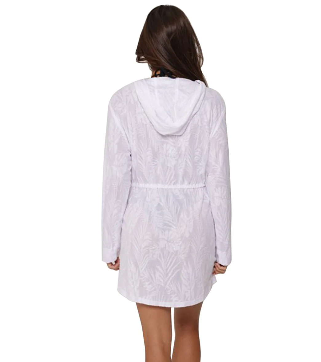 J.Valdi Women's Palms Terry Full Zip Hooded Cover Up Tunic - Image 3