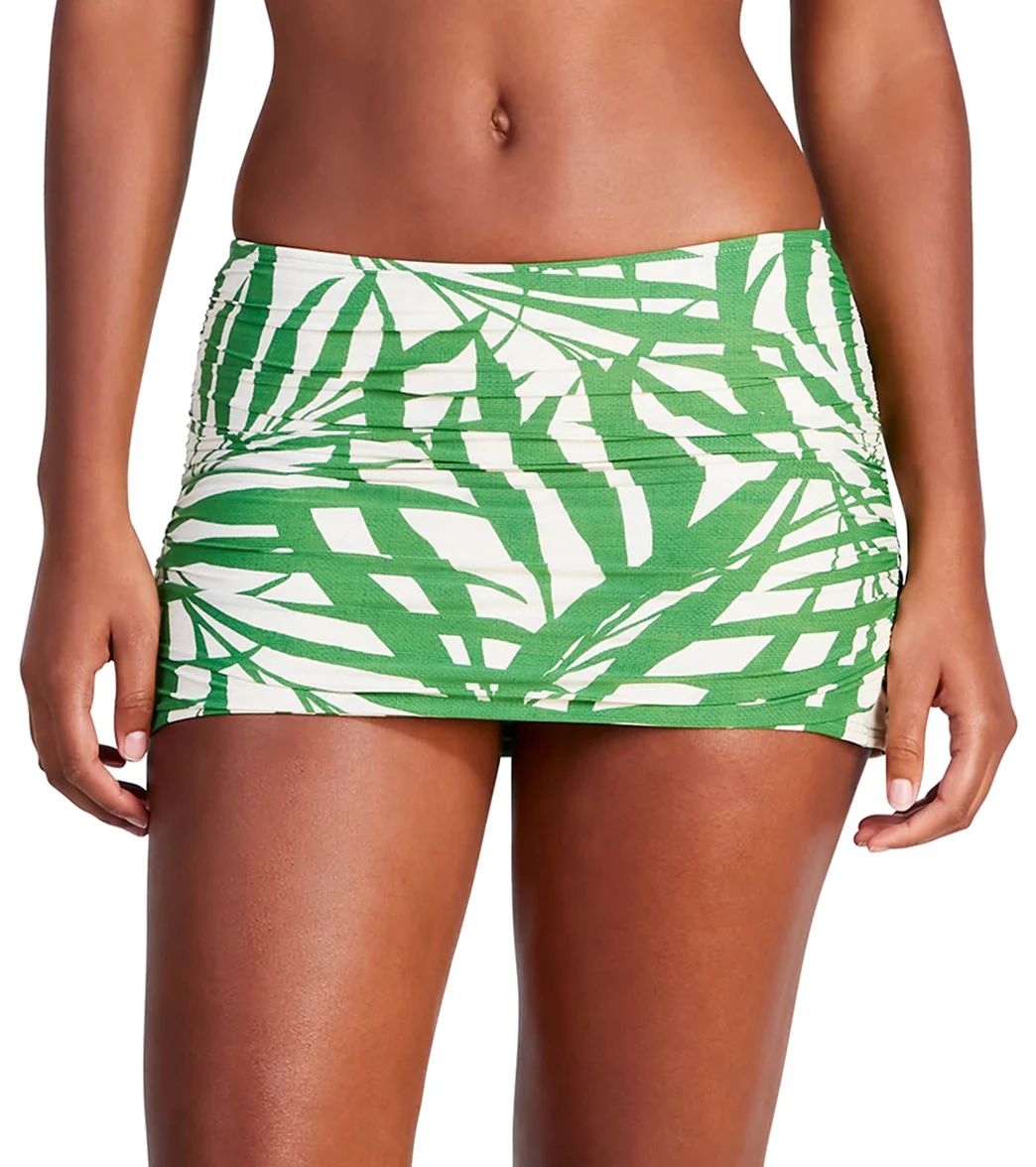 Kate Spade New York Women's Palm Fronds Shirred High Waist Swim Skirt - Image 4
