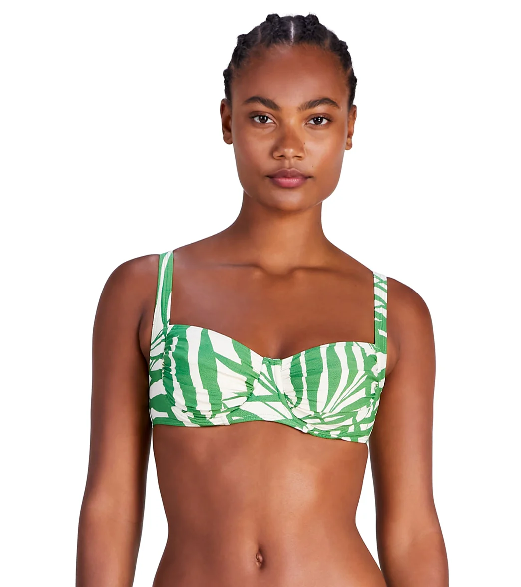Kate Spade New York Women's Palm Fronds Shirred Underwire Bikini Top - Image 4