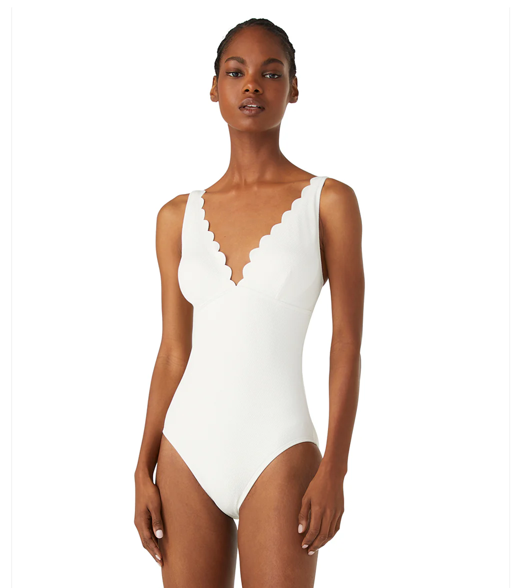 Kate Spade New York Women's Pique Solids Plunge One Piece Swimsuit - Image 5