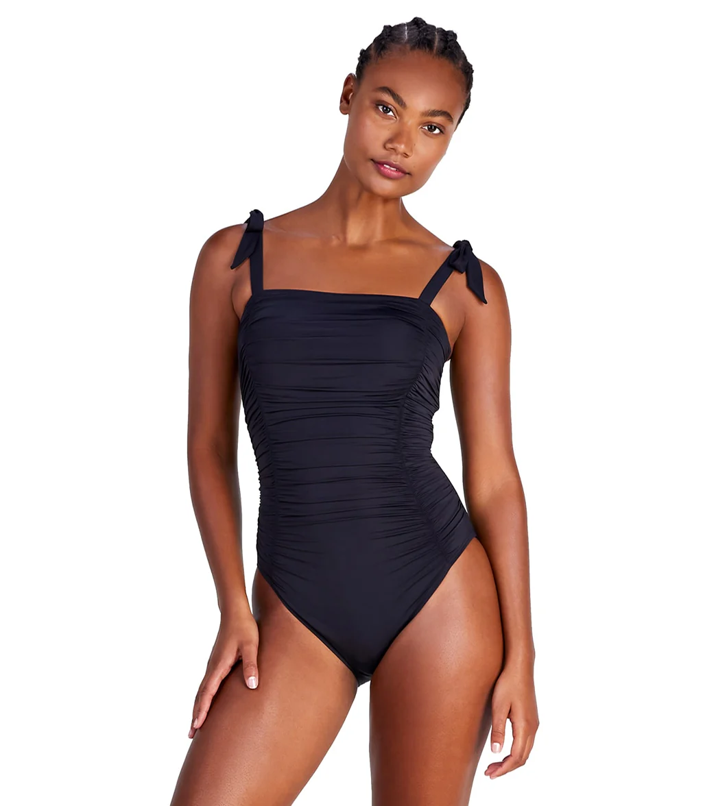 Kate Spade New York Women's Solids Shirred Square Neck One Piece Swimsuit - Image 13
