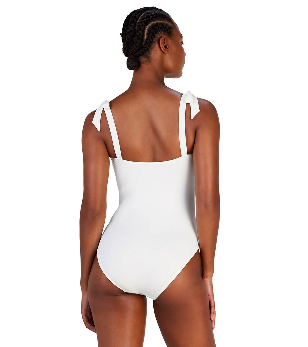 Kate Spade New York Women's Solids Shirred Square Neck One Piece Swimsuit - Image 6
