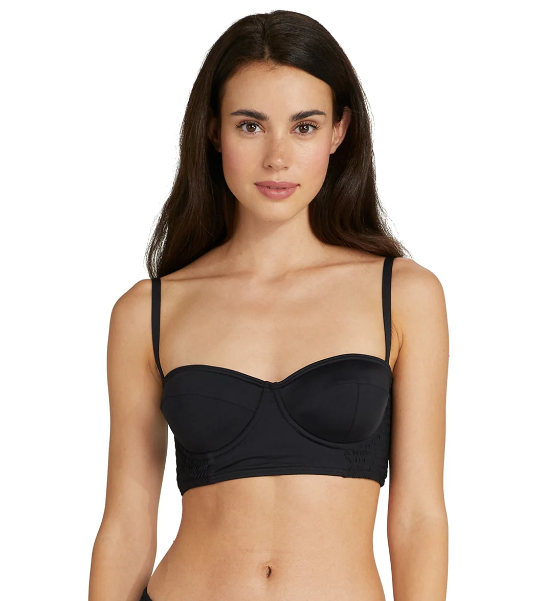 Kate Spade New York Women's Solids Smocked Underwire Bikini Top - Image 5