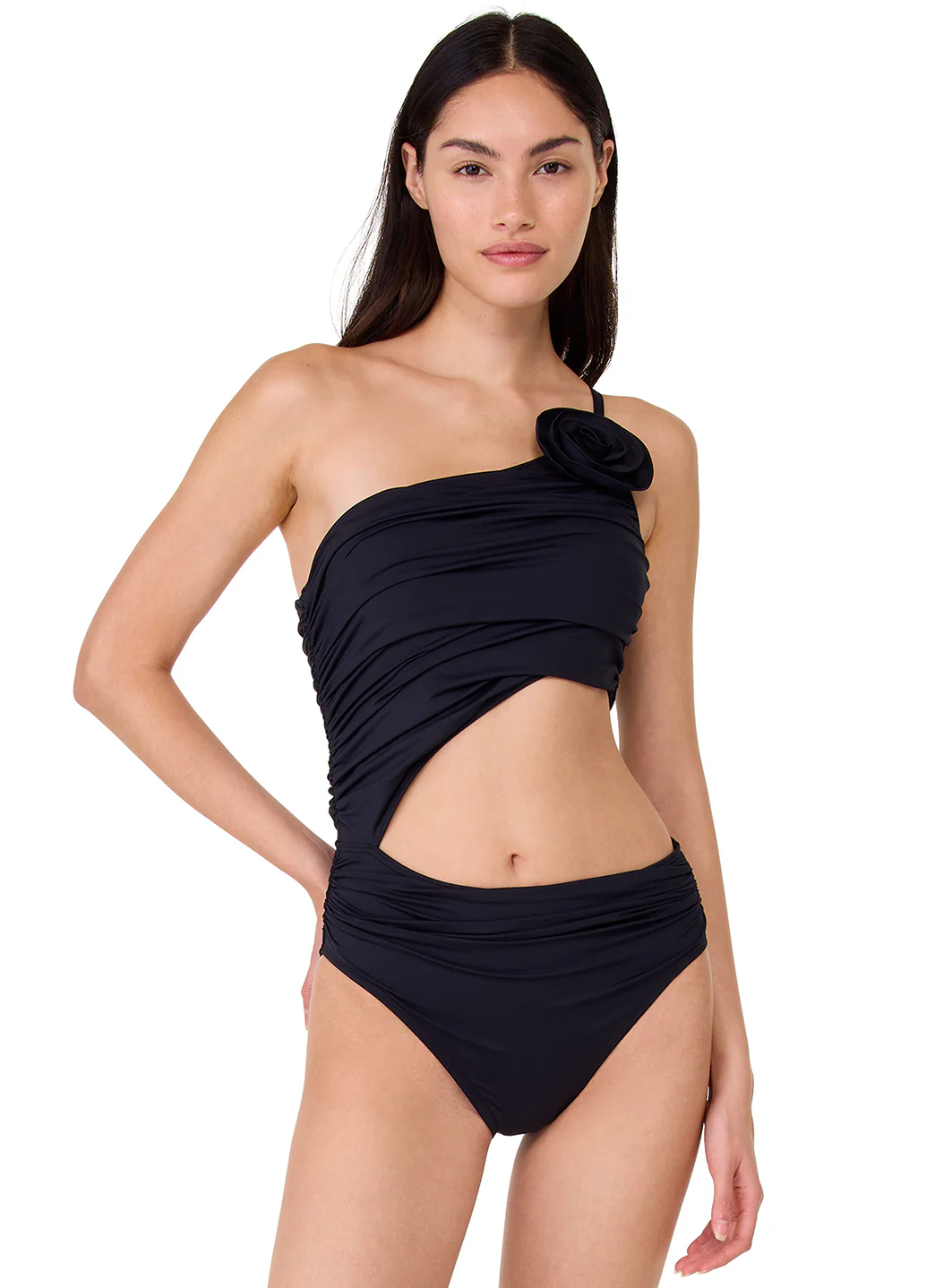 Kate Spade Women's Rosette Solids One Shoulder One Piece Swimsuit - Image 3