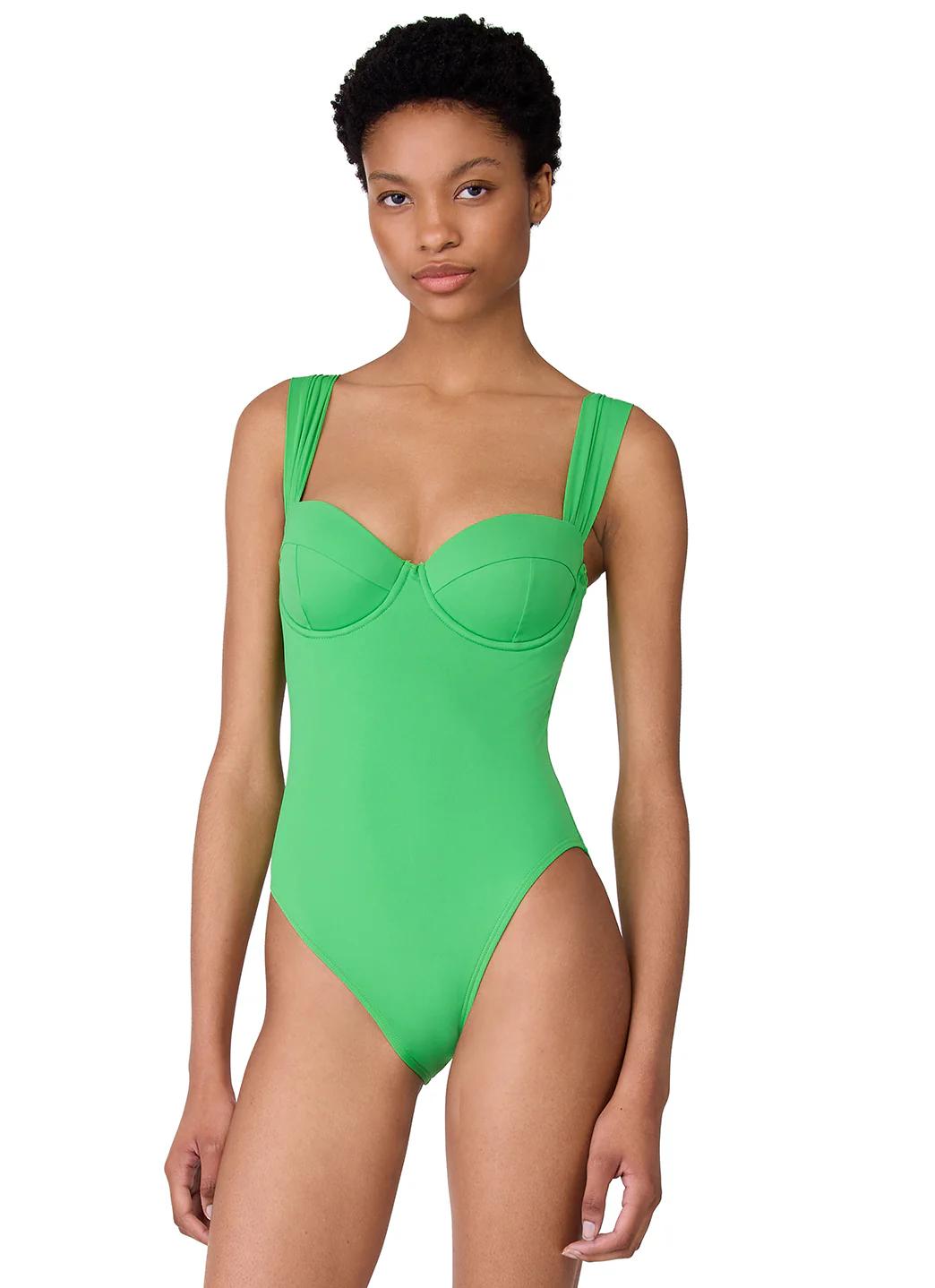 Kate Spade Women's Solid Shirred One Piece Swimsuit - Image 2
