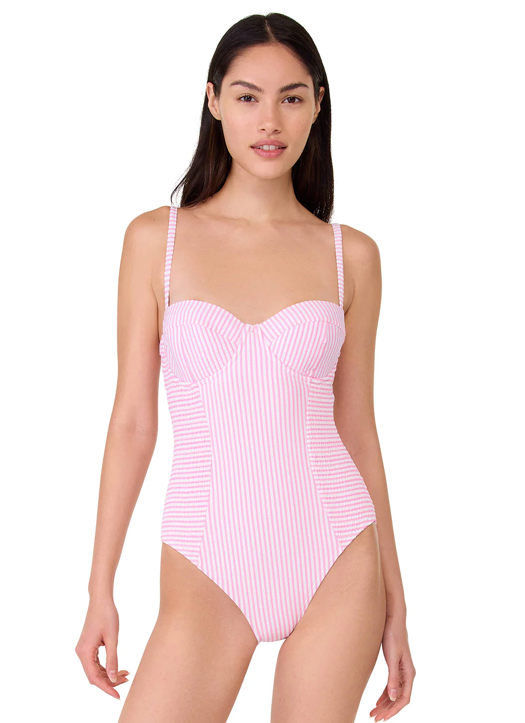 Kate Spade Women's Tide Stripe Smocked One Piece  Swimsuit - Image 3