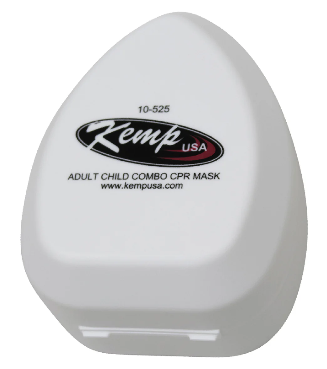 KEMP USA CPR Mask Adult & Child Combo with Gloves & Wipe in Hard Case with 1-Color Custom Logo