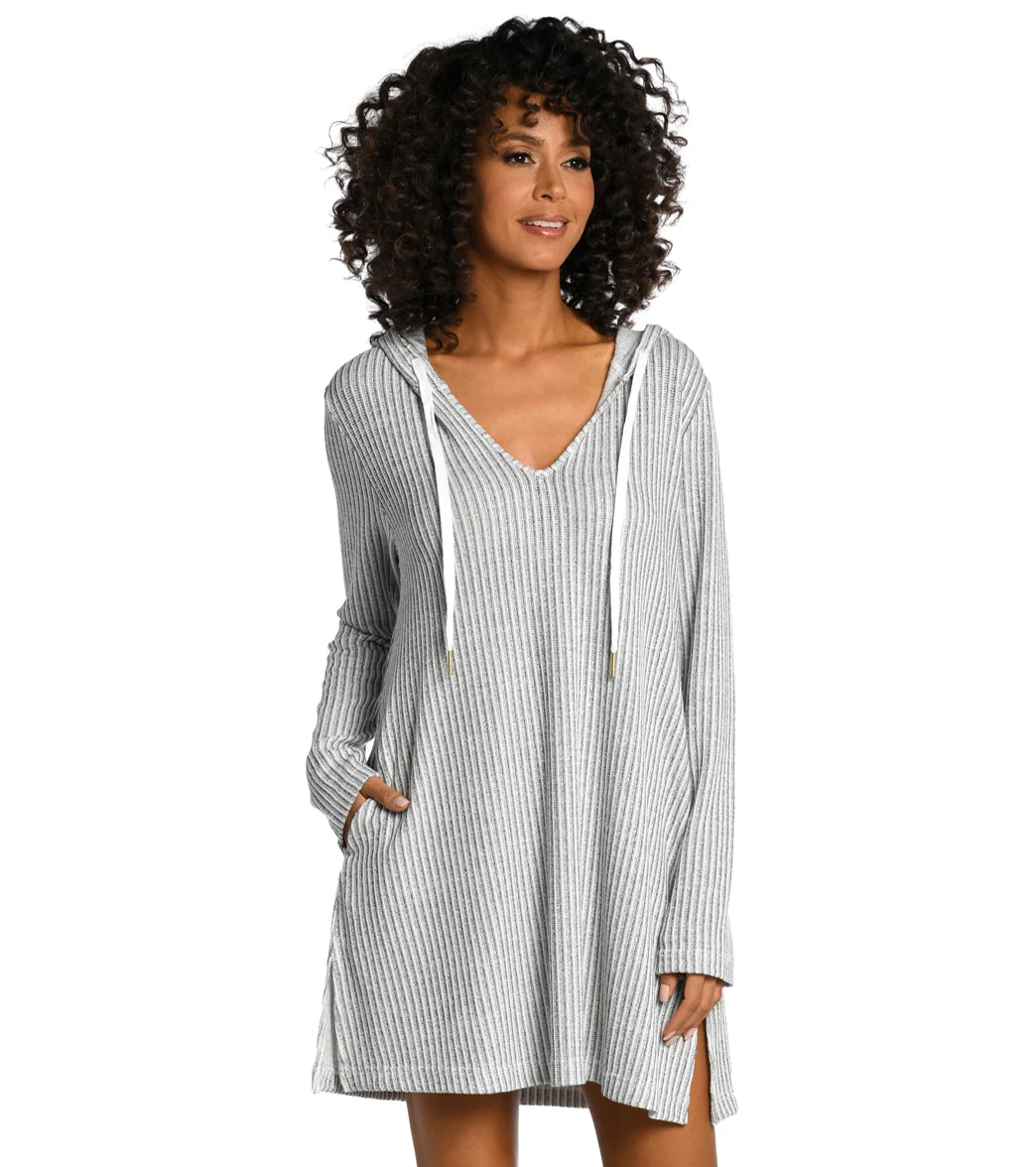 La Blanca Women's Breezy Stripe Hooded Cover Up Tunic - Image 6