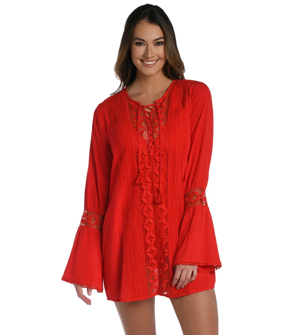 La Blanca Women's Coastal Covers Lace Up Cover Up Tunic - Image 5