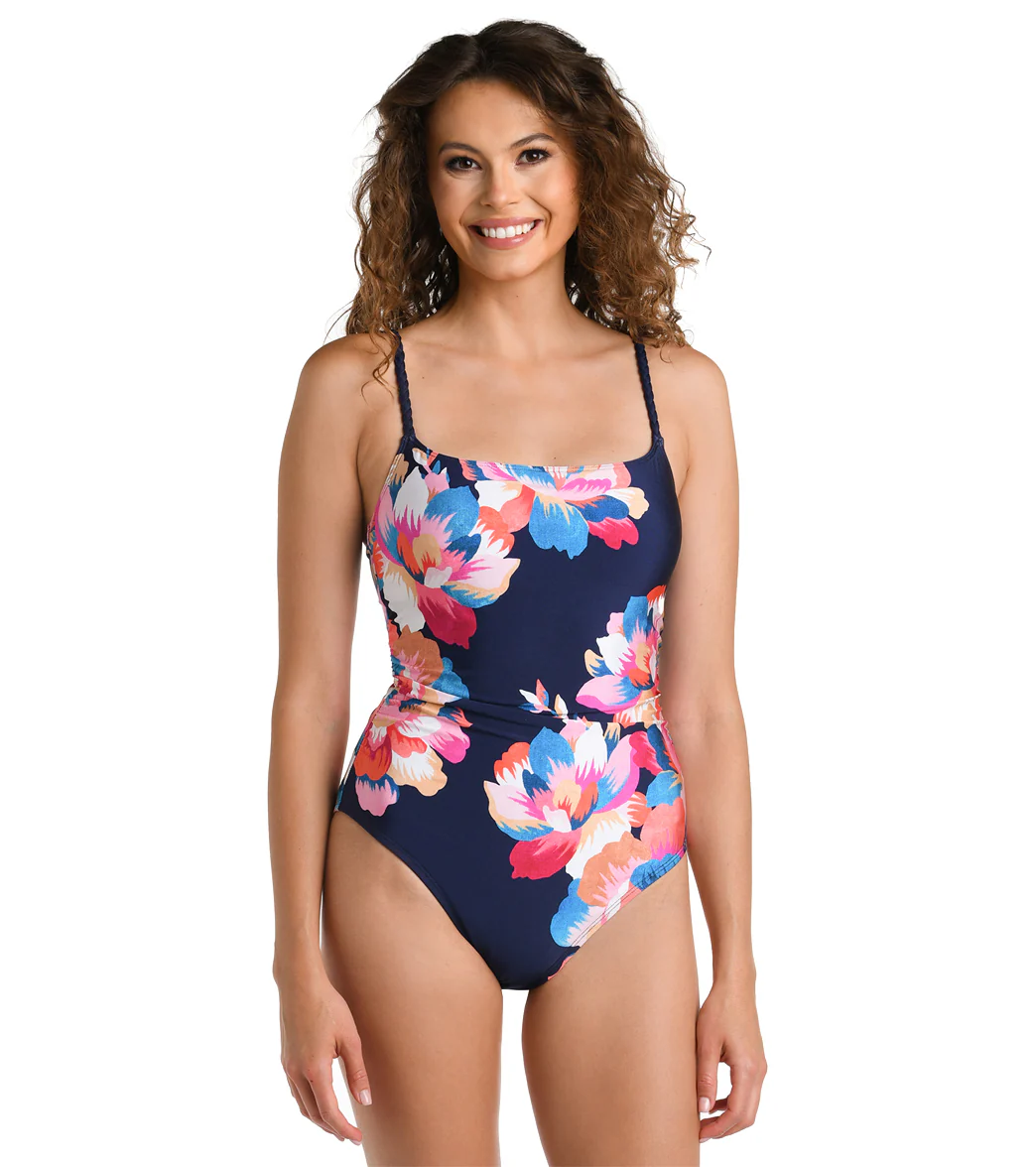 La Blanca Women's Denim Bouquet Lingerie Tank One Piece Swimsuit - Image 7