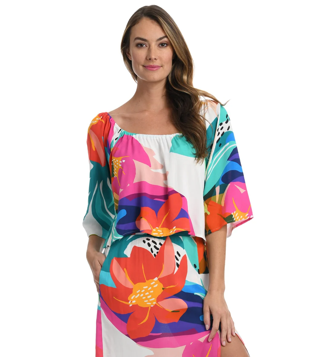 La Blanca Women's Eclectic Shore Bell Sleeve Top