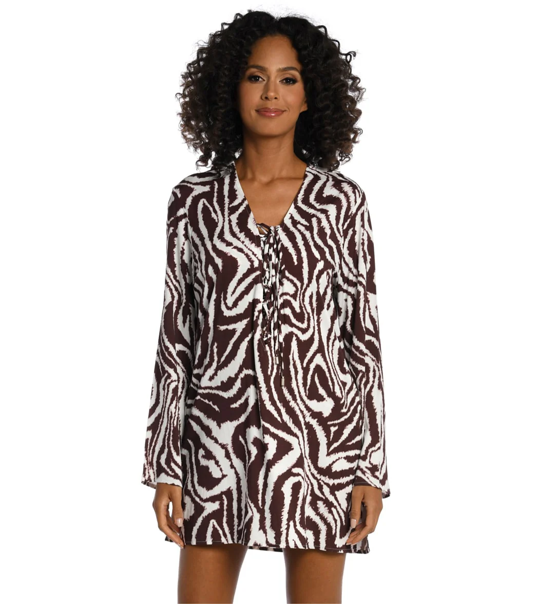 La Blanca Women's Fierce Lines Lace Up Cover Up Tunic - Image 6