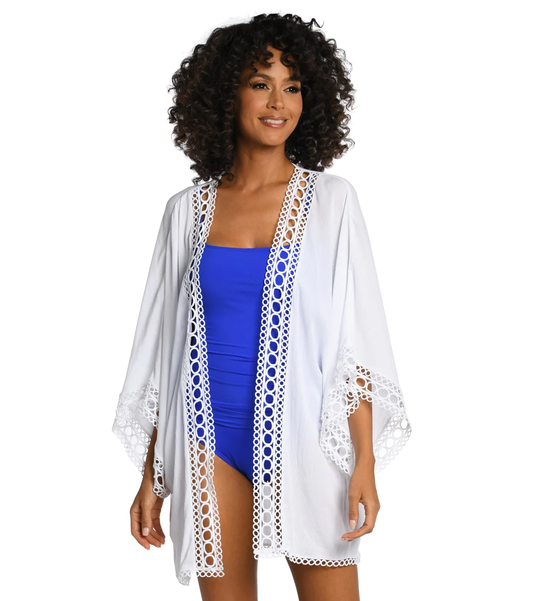 La Blanca Women's Illusion Covers Kimono - Image 7