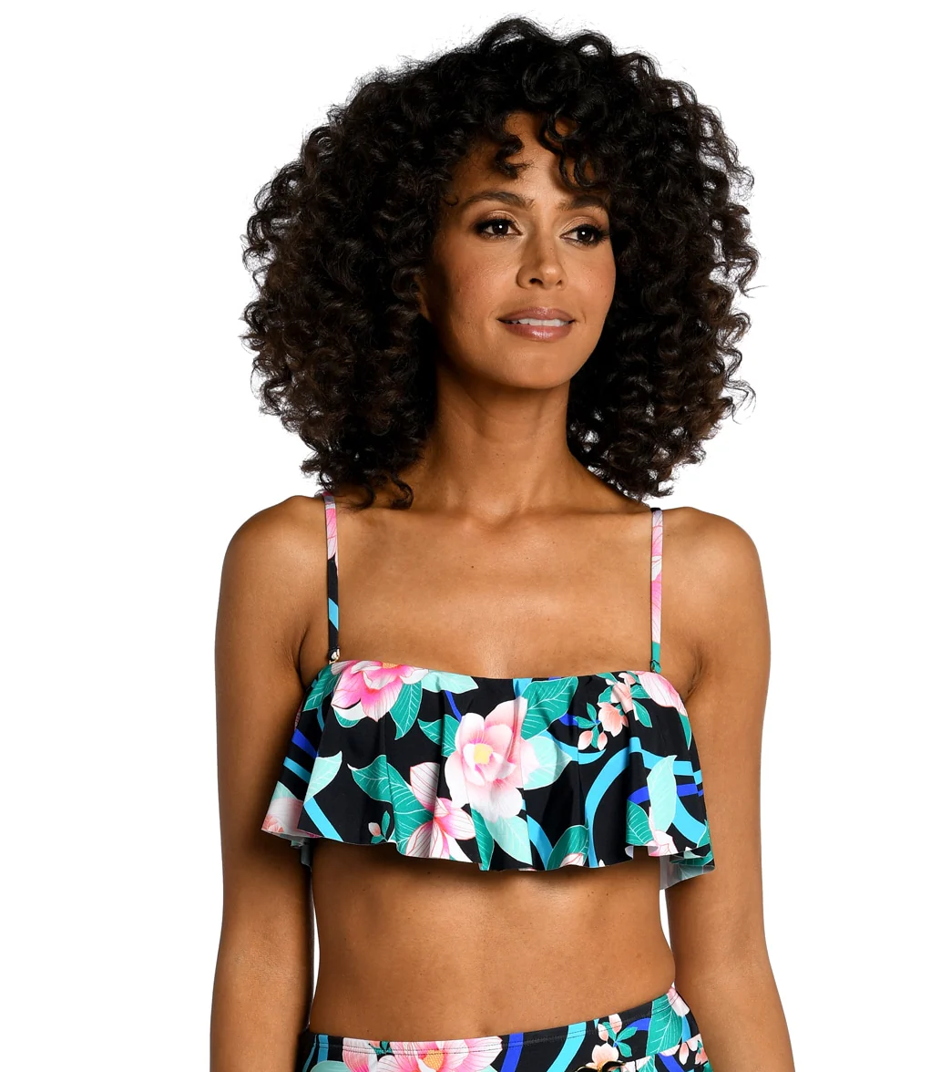 La Blanca Women's Nightfall Blooms Bandeau Ruffle Bikini Top - Image 5