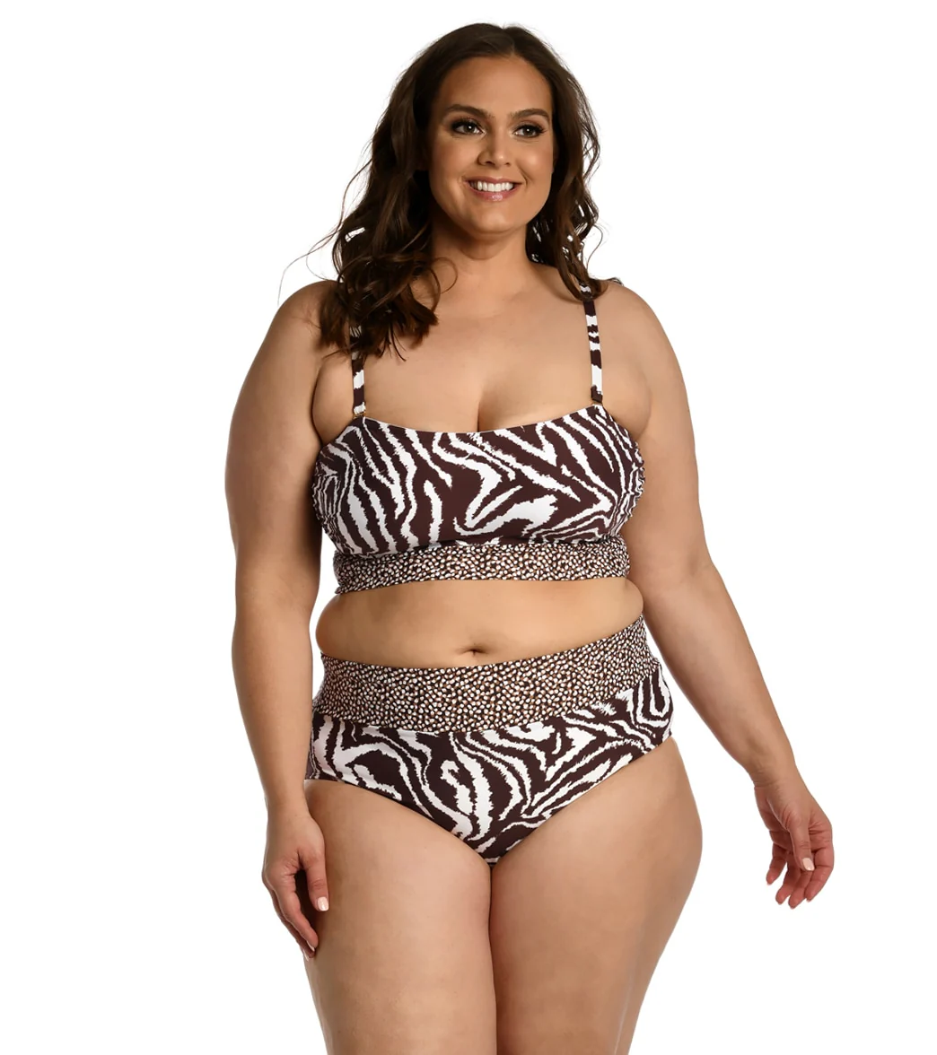 La Blanca Women's Plus Fierce Lines Bandeau Midkini Bikini Top - Image 3