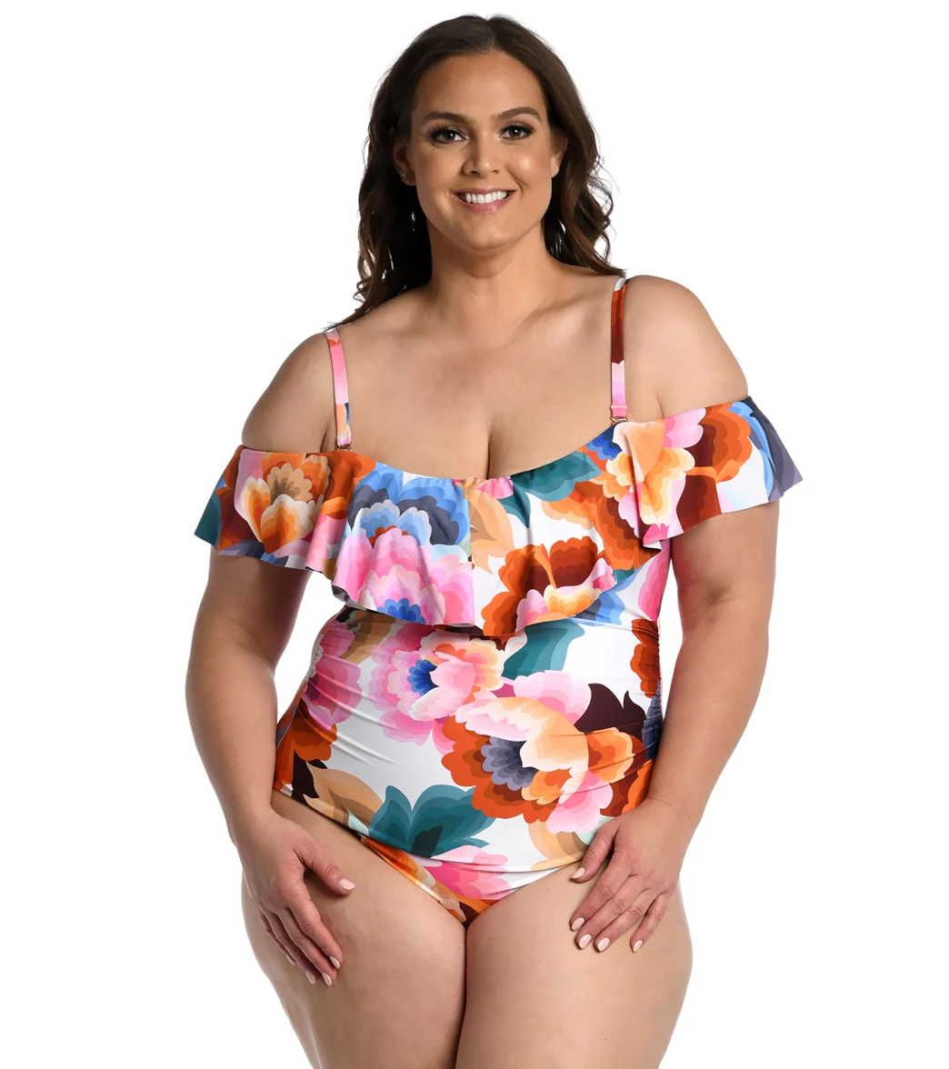 La Blanca Women's Plus Floral Rhythm Ruffle One Piece Swimsuit - Image 5