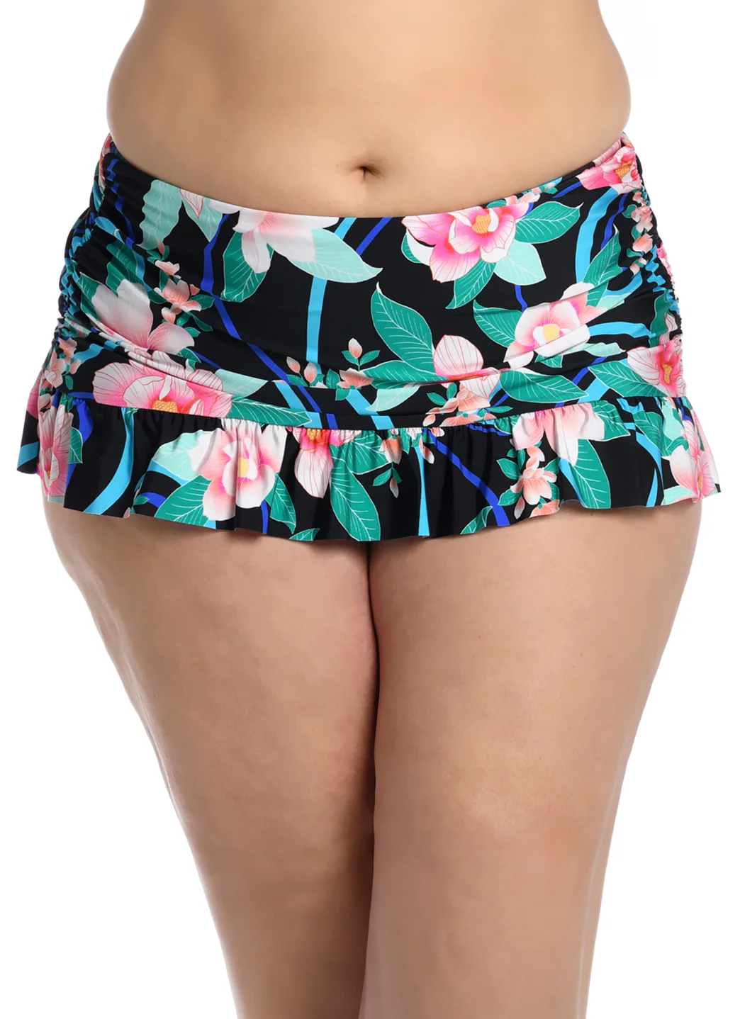 La Blanca Women's Plus Nightfall Blooms Ruffle Swim Skirt - Image 2