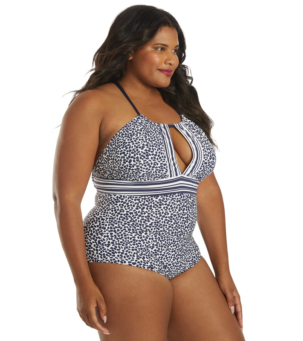 La Blanca Women's Plus Size Apulia Mix High Neck Keyhole One Piece Swimsuit - Image 2