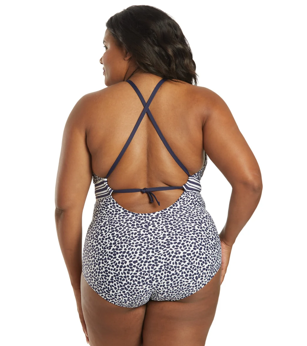 La Blanca Women's Plus Size Apulia Mix High Neck Keyhole One Piece Swimsuit - Image 3