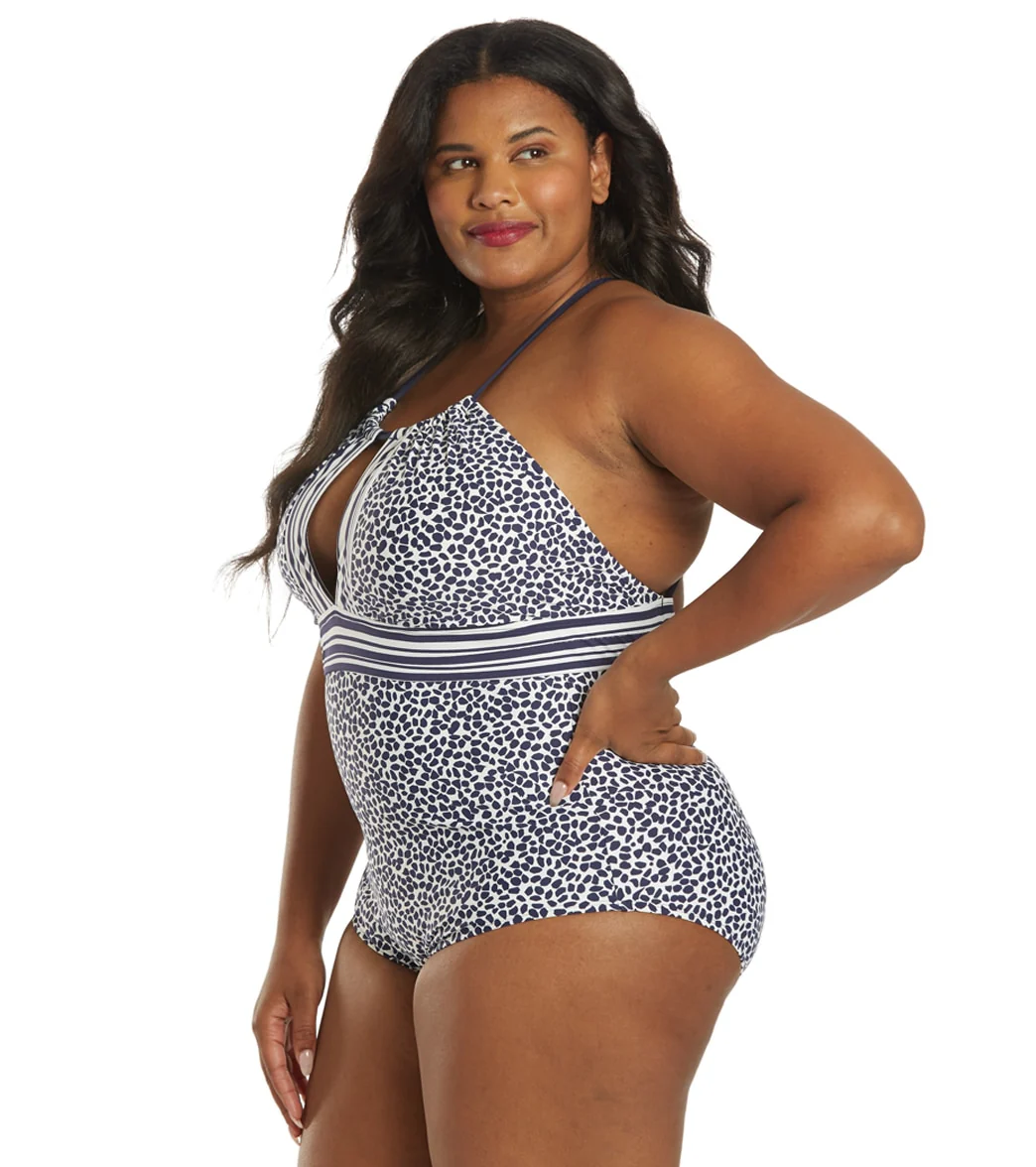 La Blanca Women's Plus Size Apulia Mix High Neck Keyhole One Piece Swimsuit - Image 5