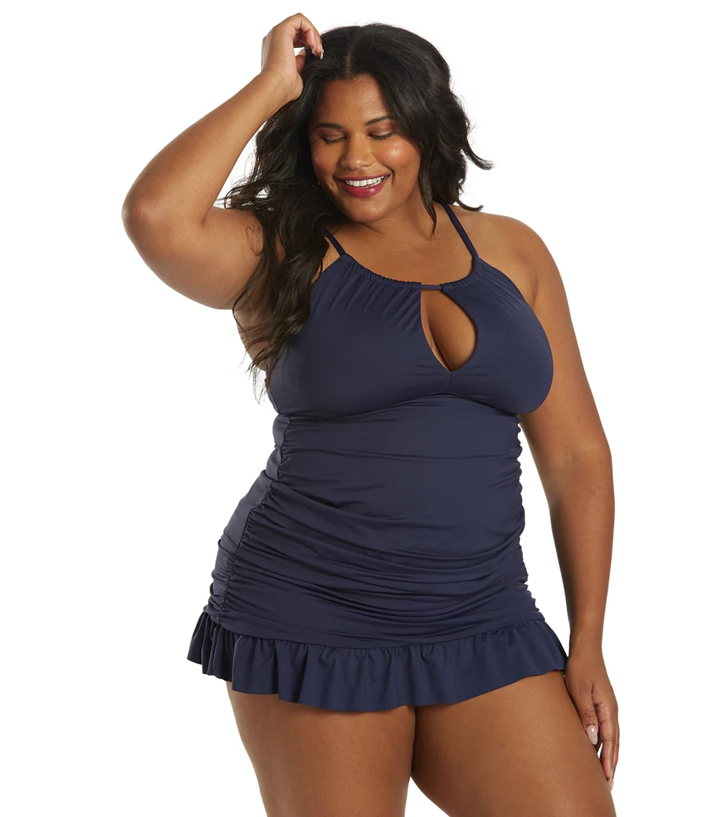 La Blanca Women's Plus Size Island Goddess Keyhole Tankini Top - Image 2