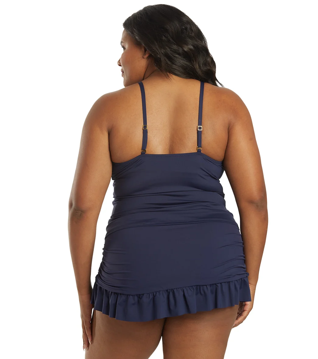 La Blanca Women's Plus Size Island Goddess Keyhole Tankini Top - Image 3