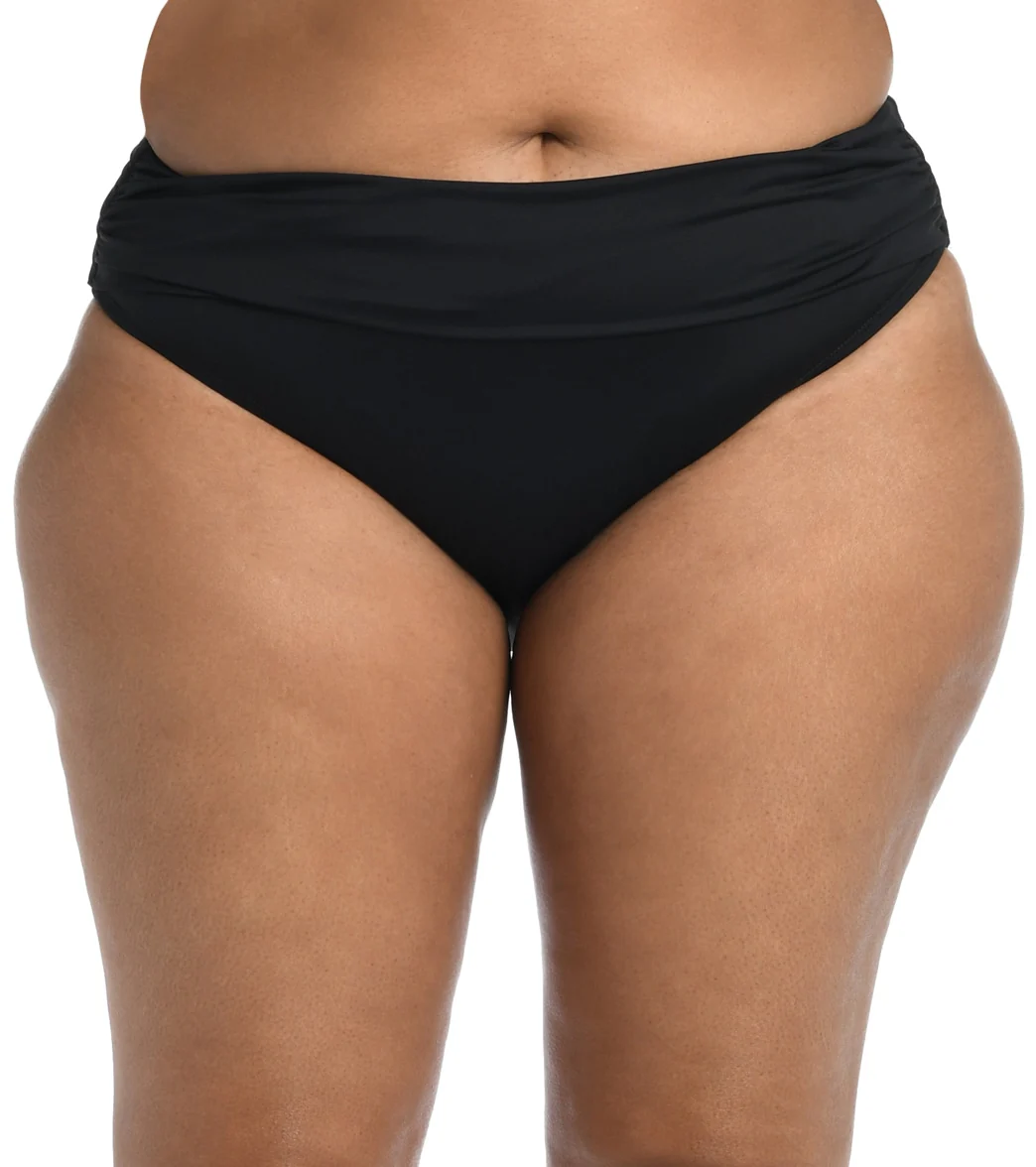La Blanca Women's Plus Size Island Goddess Shirred Bikini Bottom - Image 4
