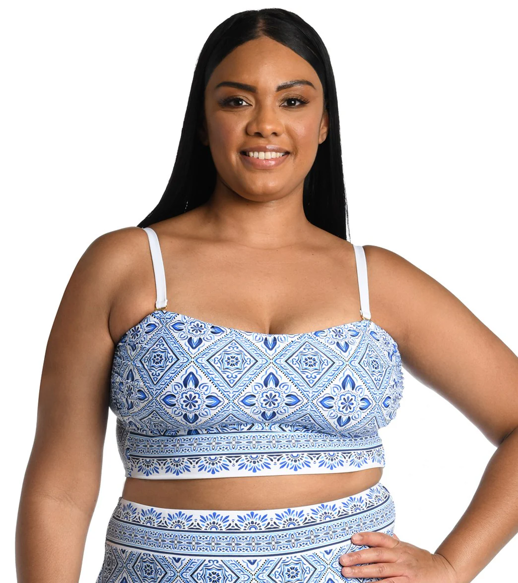 La Blanca Women's Plus Size Mediterranean Breeze Bandeau Bikini Top - Image 6