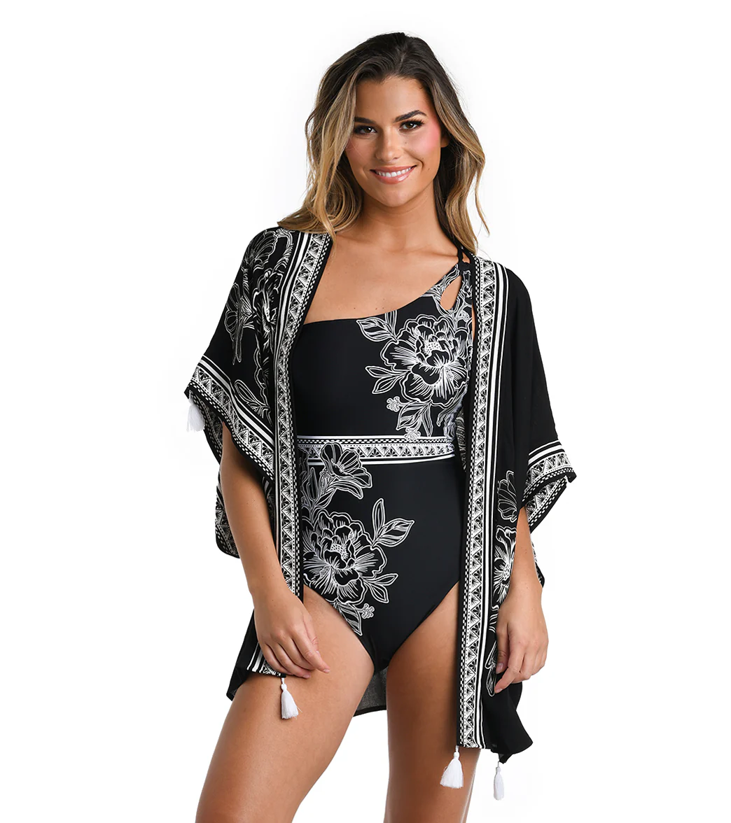 La Blanca Women's Shadow Floral Kimono - Image 5