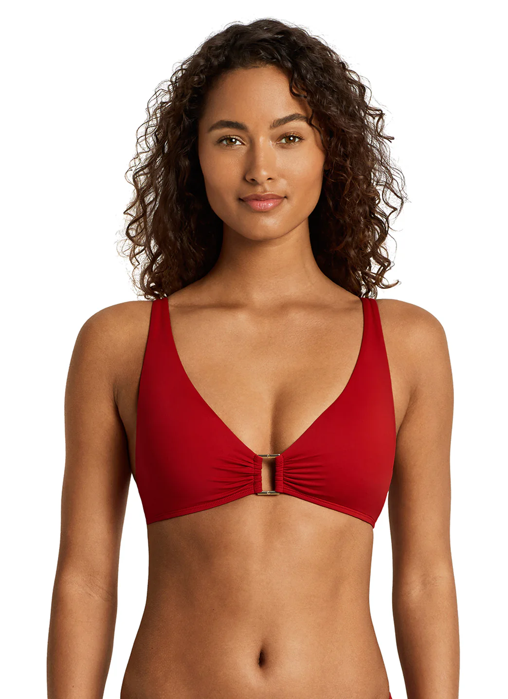 Lauren Ralph Lauren Women's Beach Club Solids Gold Hardware Ring Bikini Top - Image 8