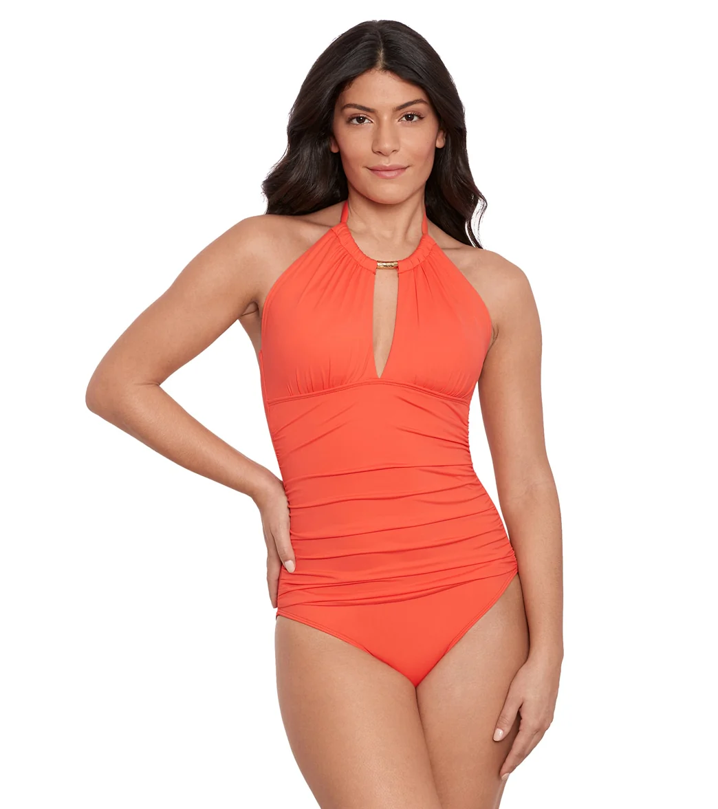 Lauren Ralph Lauren Women's Beach Club Solids High Neck One Piece Swimsuit - Image 10