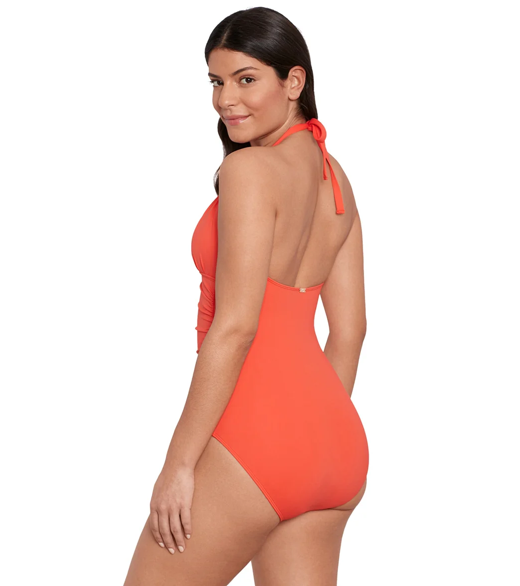 Lauren Ralph Lauren Women's Beach Club Solids High Neck One Piece Swimsuit - Image 11