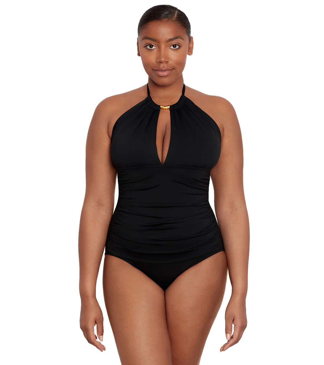 Lauren Ralph Lauren Women's Beach Club Solids High Neck One Piece Swimsuit - Image 3