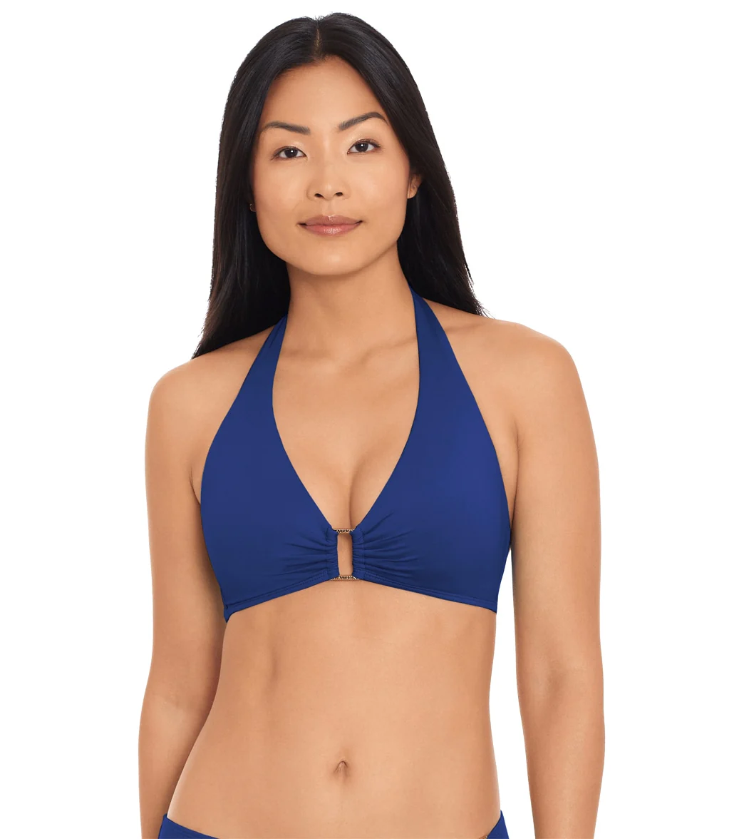 Lauren Ralph Lauren Women's Beach Club Solids Ring Halter Bikini Top - Image 7