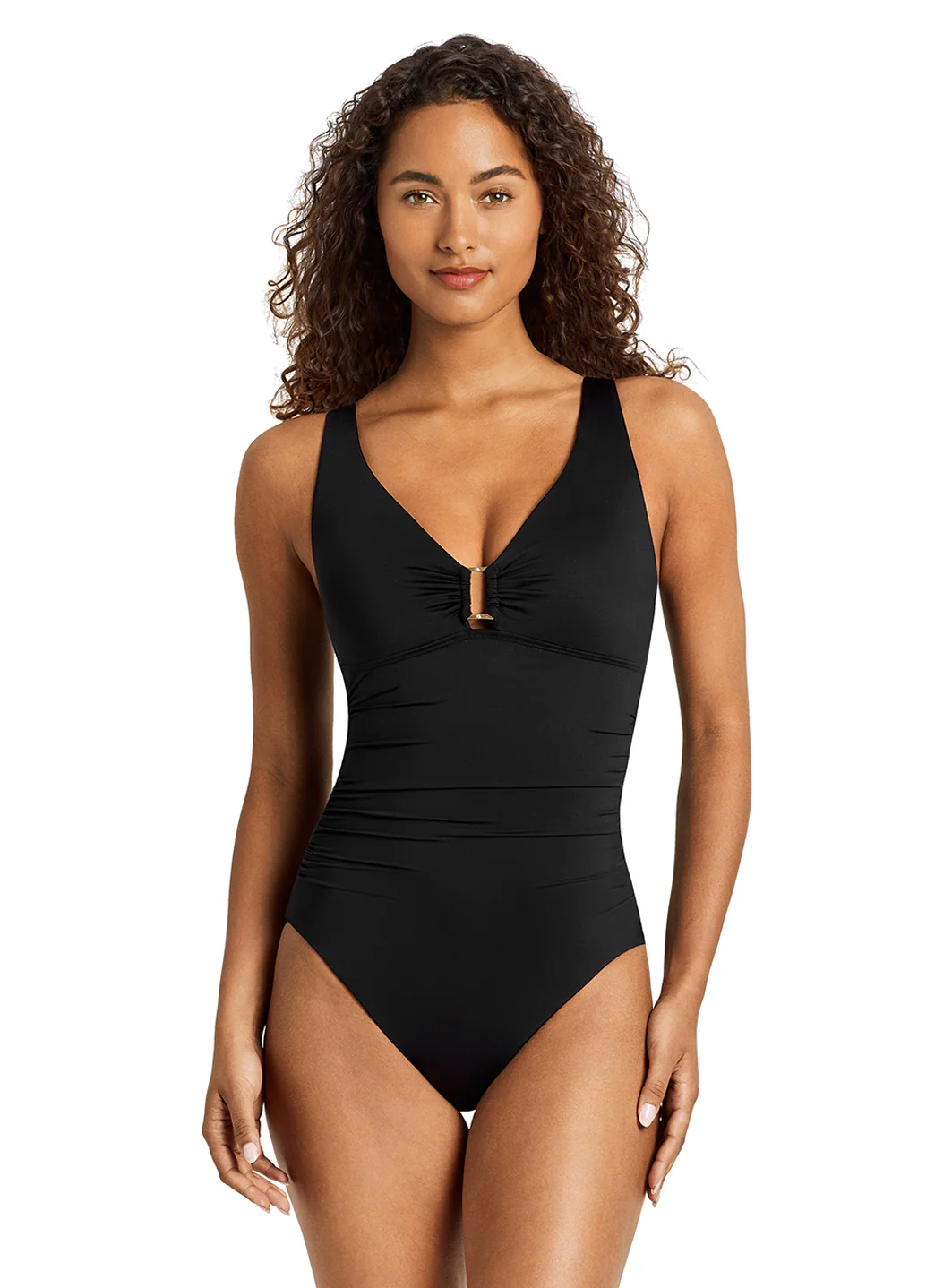 Lauren Ralph Lauren Women's Beach Club Solids Ring Over The Shoulder Underwire One Piece Swimsuit - Image 3