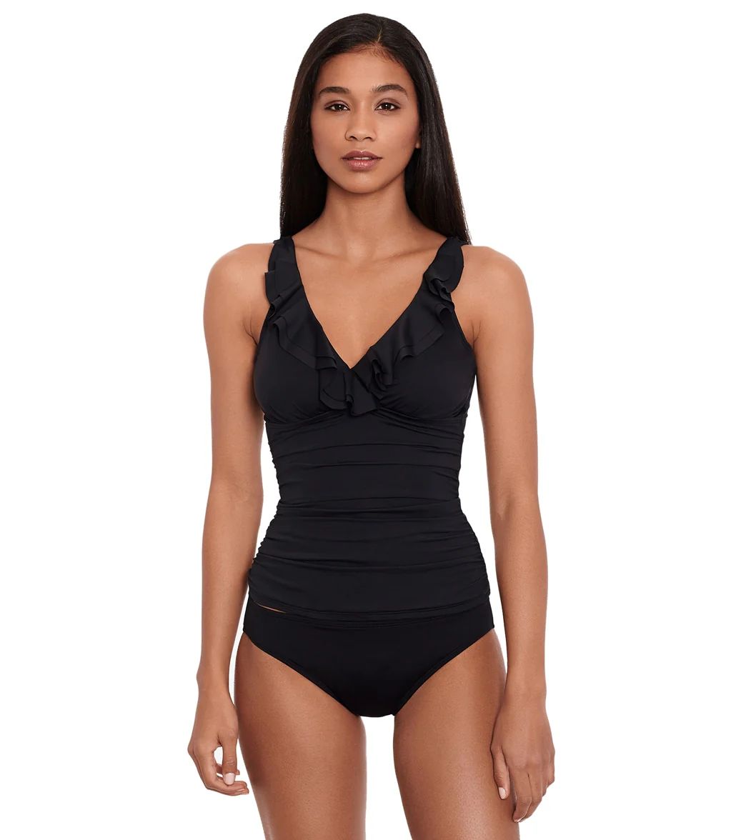 Lauren Ralph Lauren Women's Beach Club Solids Ruffle Tankini Top - Image 29