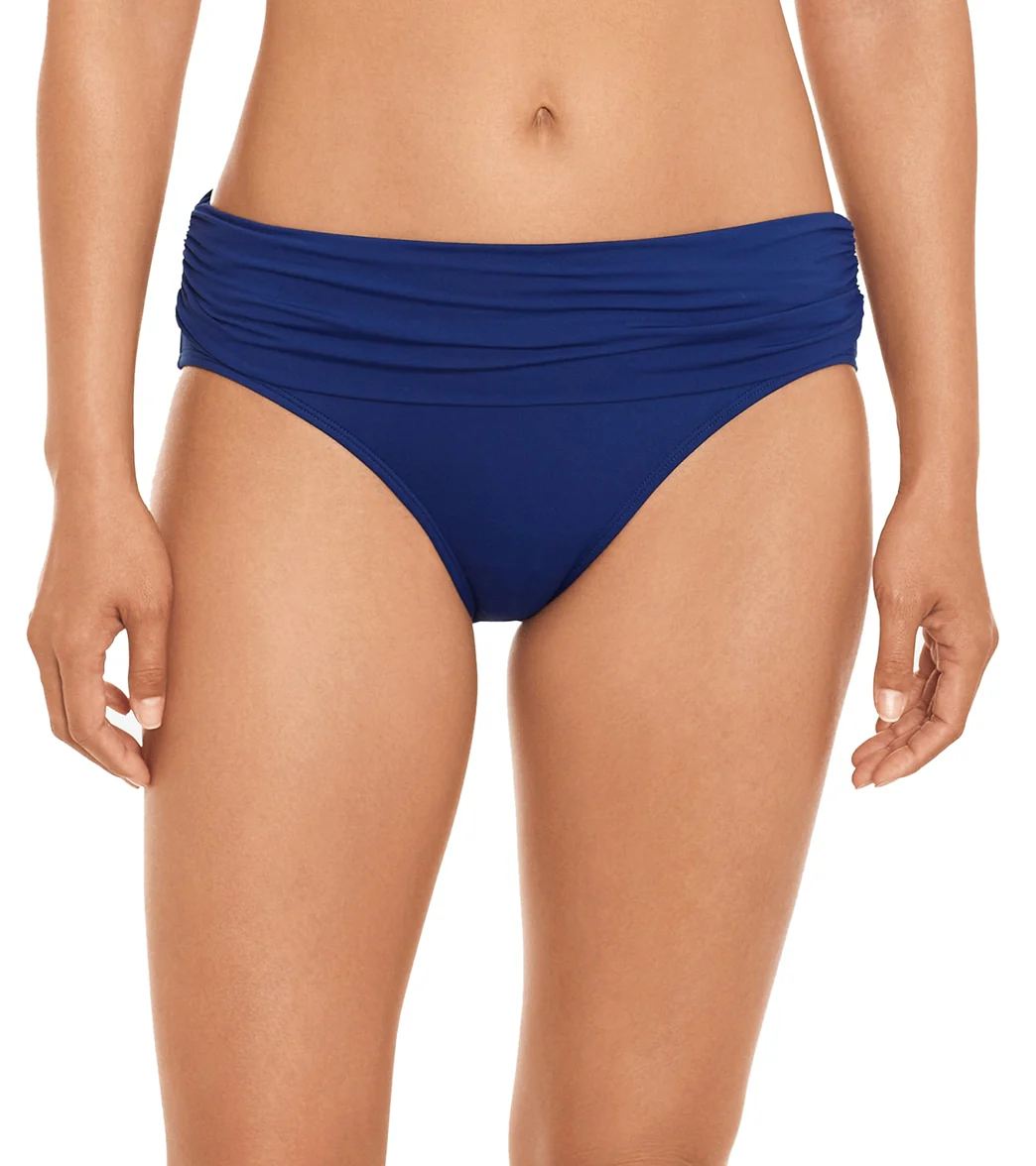 Lauren Ralph Lauren Women's Beach Club Solids Wide Shirred Banded Hipster Bikini Bottom - Image 17