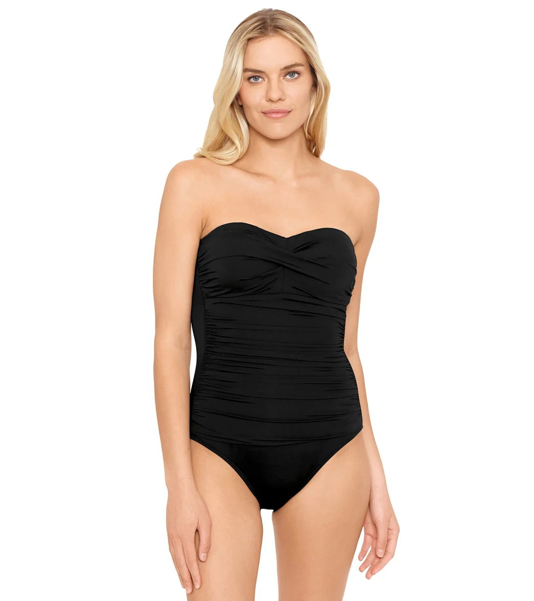 Lauren Ralph Lauren Women's Beach Club Twist Bandeau Underwire One Piece Swimsuit - Image 9